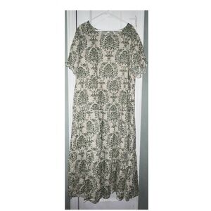 Boho Green Floral Maxi Dress